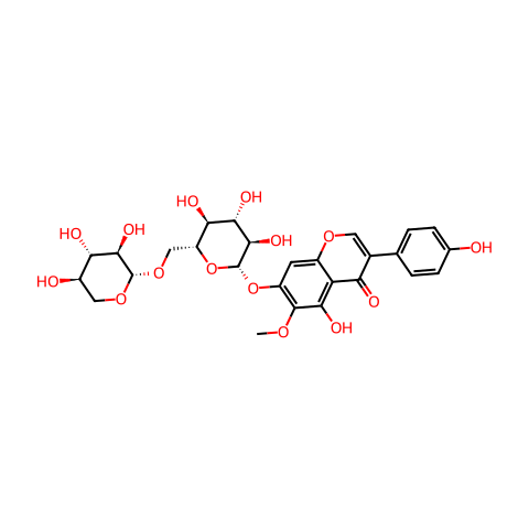鸢尾黄素-7-O-木糖葡萄糖苷结构图