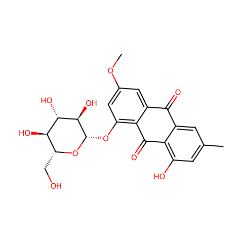 大黄素甲醚-8-O-β-D-葡萄糖苷结构图