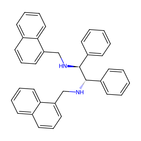(1S,2S)-N,N'-双(1-萘基甲基)-1,2-二苯基-1,2-乙二胺结构图