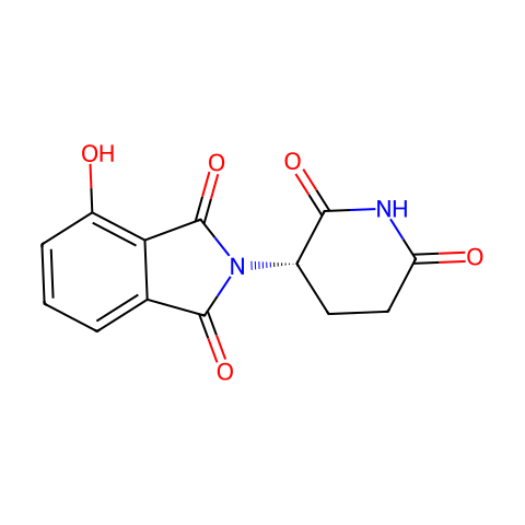 (S)-2-(2,6-二氧代哌啶-3-基)-4-羟基异吲哚啉-1,3-二酮结构图