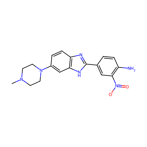4-(6-(4-甲基哌嗪-1-基)-1H-苯并[d]咪唑-2-基)-2-硝基苯胺结构图