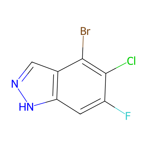 4-bromo-5-chloro-6-fluoro-1H-indazole结构图