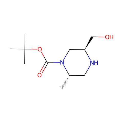 tert-butyl (2S,5S)-5-(hydroxymethyl)-2-methyl-piperazine-1-carboxylate结构图