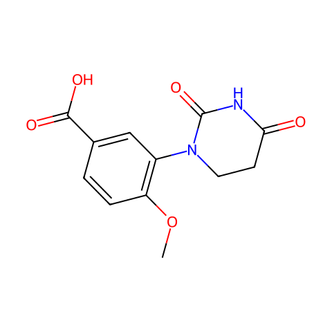 3-(2,4-dioxohexahydropyrimidin-1-yl)-4-methoxy-benzoic acid结构图