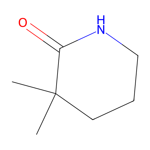 3,3-DIMETHYL-PIPERIDIN-2-ONE结构图