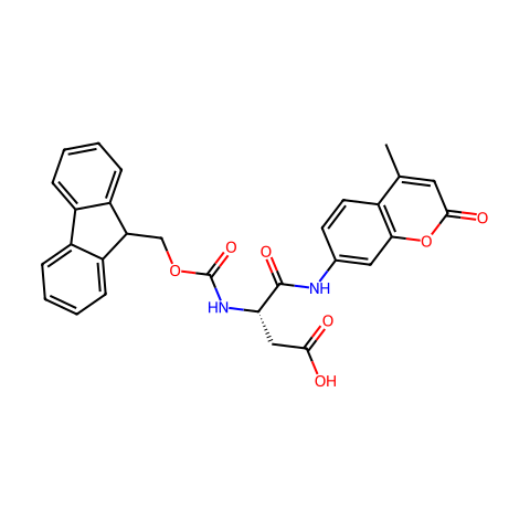 FMOC-L-天门冬酸-Α-7-酰氨基4-甲基香豆素结构图