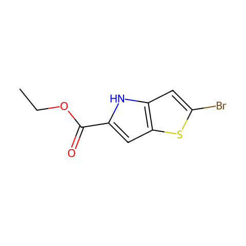 2-溴-4H-噻吩并[3,2-B]吡咯-5-羧酸乙酯结构图