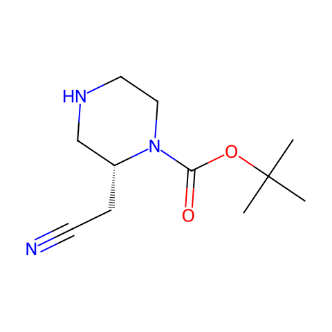 tert-butyl (2R)-2-(cyanomethyl)piperazine-1-carboxylate结构图