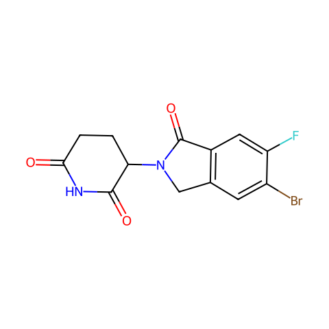 3-(5-bromo-6-fluoro-1-oxo-isoindolin-2-yl)piperidine-2,6-dione结构图