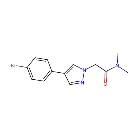 2-(4-(4-溴苯基)-1H-吡唑-1-基)-N,N-二甲基乙酰胺结构图