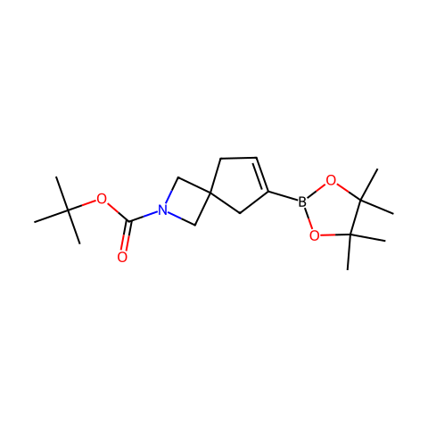 tert-butyl 6-(4,4,5,5-tetramethyl-1,3,2-dioxaborolan-2-yl)-2-azaspiro[3.4]oct-6-ene-2-carboxylate结构图