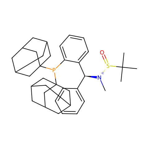 [S(R)]-N-[(S)-[2-(二金刚烷基膦)苯基]苯甲基]-N-甲基-2-叔丁基亚磺酰胺结构图