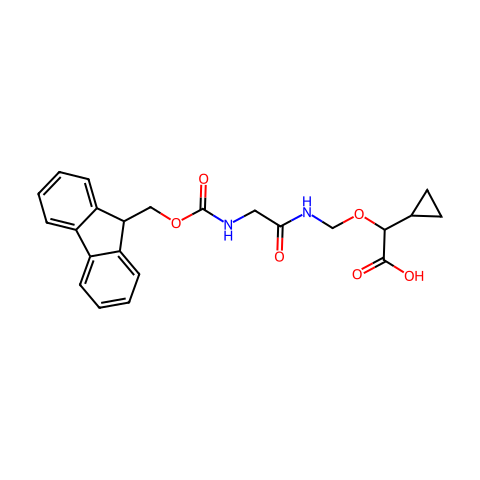 Fmoc-Gly-NH-CH2-O-Cyclopropane-CH2COOH结构图