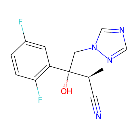 (2S,3R)-3-(2,5-氟苯基)-3-羟基-2-甲基-4-(1H-1,2,4-三唑-1-基)丁腈结构图