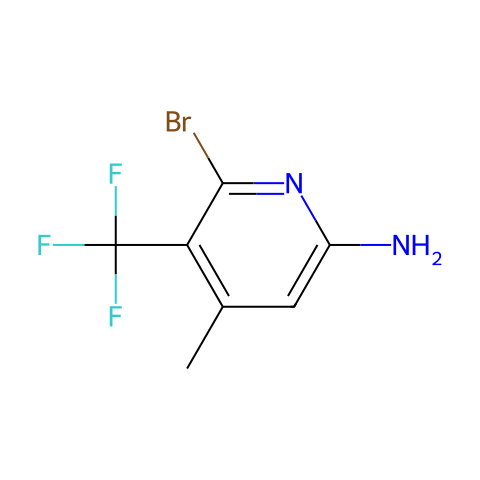 6-bromo-4-methyl-5-(trifluoromethyl)pyridin-2-amine结构图