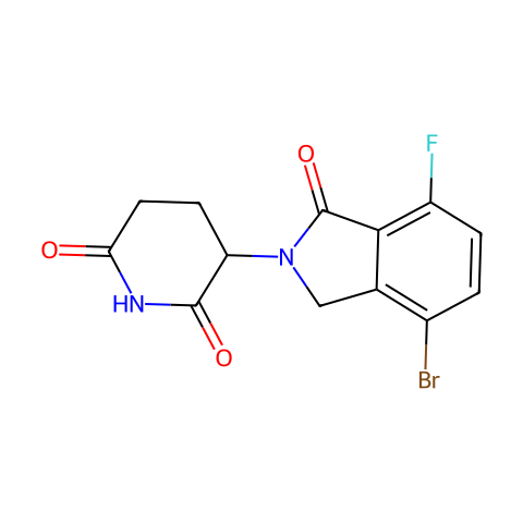 3-(4-溴-7-氟-1-氧代异吲哚啉-2-基)哌啶-2,6-二酮结构图