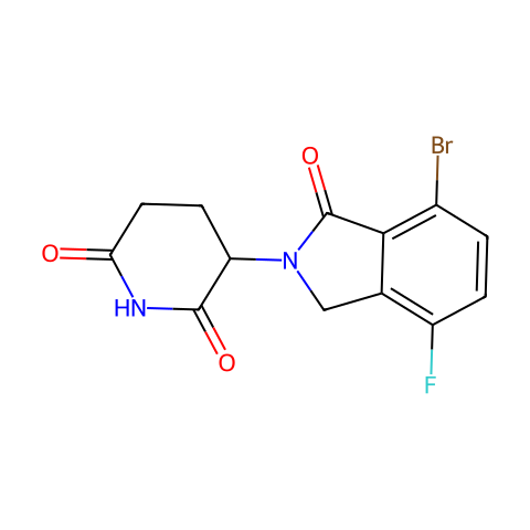 3-(7-溴-4-氟-1-氧代异吲哚啉-2-基)哌啶-2,6-二酮结构图