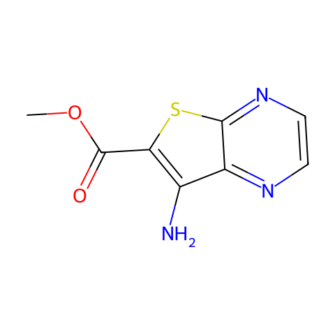 Thieno[2,3-b]pyrazine-6-carboxylic acid, 7-amino-, methyl ester (9CI)结构图
