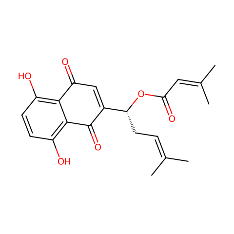 β,β-二甲基丙烯酰紫草素结构图