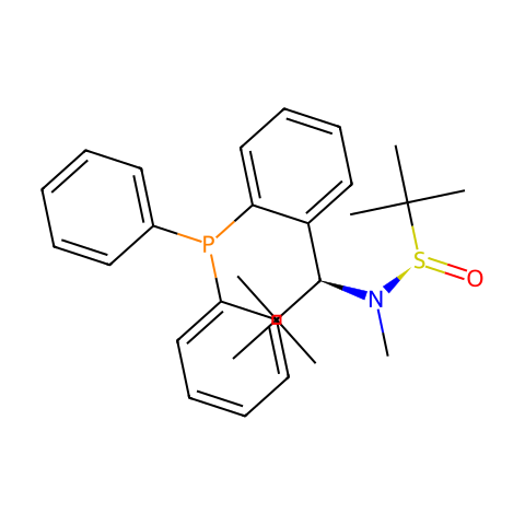 [S(R)]-N-[(1S)-1-[2-(二苯基膦)苯基]-叔丁基]-N-甲基-2-叔丁基亚磺酰胺结构图