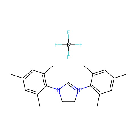 1,3-双(2,4,6-三甲苯基)-4,5-二氢咪唑鎓四氟硼酸盐结构图