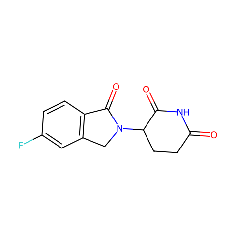 3-(5-氟-1-氧代异吲哚啉-2-基)哌啶-2,6-二酮结构图