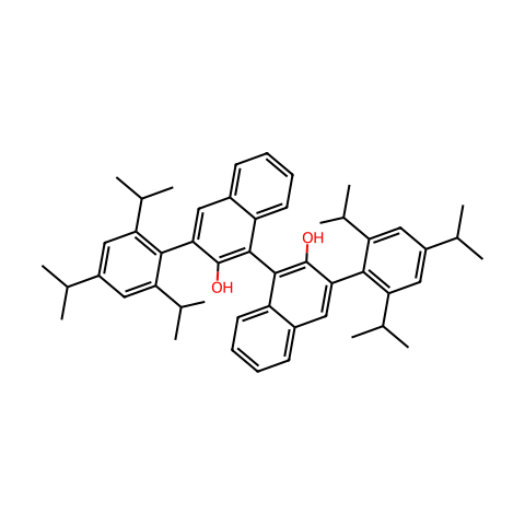 (R)-3,3′-双(2,4,6-三异丙基苯基)-1,1′-二-2-萘酚结构图