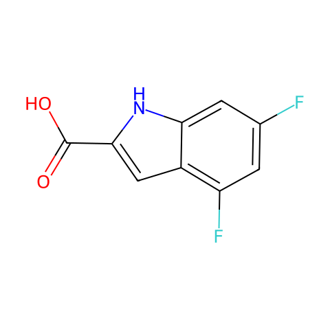 4,6-二氟吲哚-2-羧酸结构图