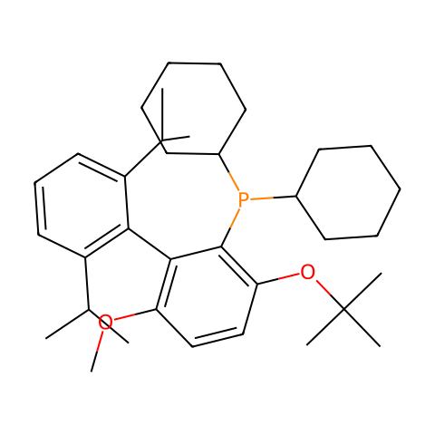 (3-(叔丁氧基)-2'，6'-二异丙基-6-甲氧基-[1，1'-联苯]-2-基)二环己基膦结构图