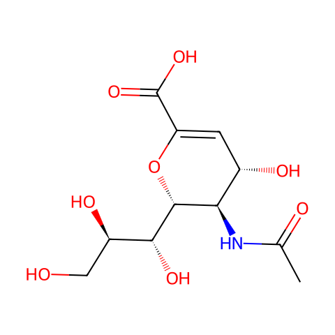 N-乙酰基-2,3-脱氢-2-脱氧神经氨酸结构图