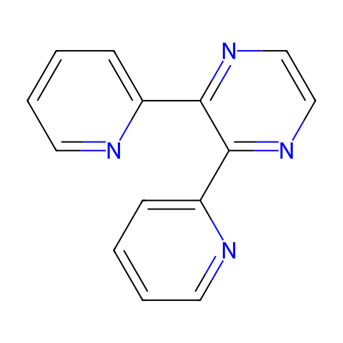2,3-双(2-吡啶基)吡嗪结构图