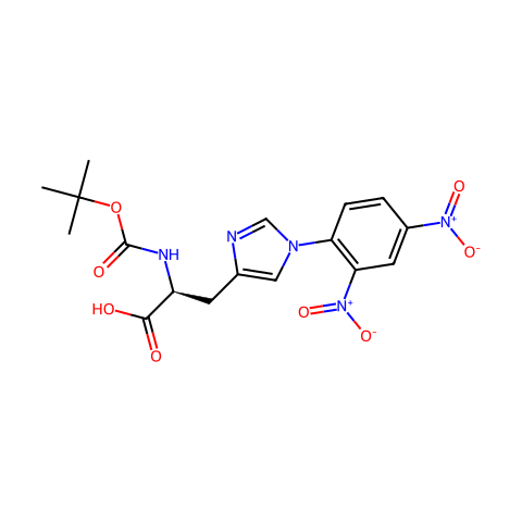 N-(叔丁氧羰基)-1-(2,4-二硝基苯基)-L-组氨酸结构图