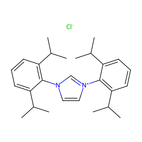 1,3-二(2,6-二异丙基苯基)氯化咪唑结构图