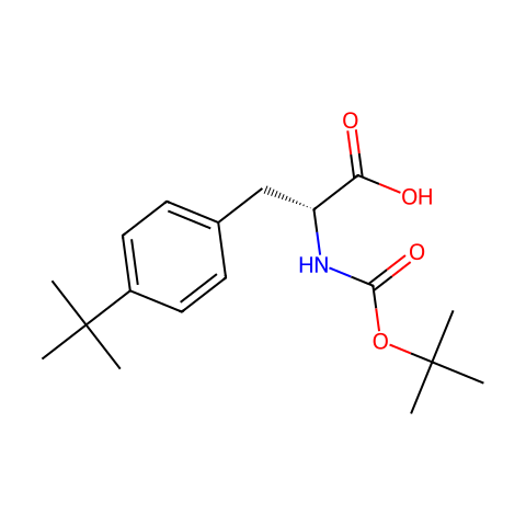 Boc-4-叔丁基-D-苯丙氨酸结构图