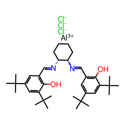 (R,R)-N,N′-双(3,5-二-叔丁基亚水杨基)-1,2-环己二胺氯化铝结构图
