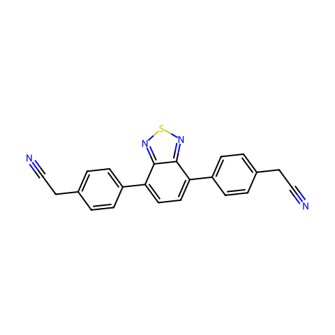 2，2'-(苯并[c][1，2，5]噻二唑-4，7-二基双(4，1-亚苯基))二乙腈结构图
