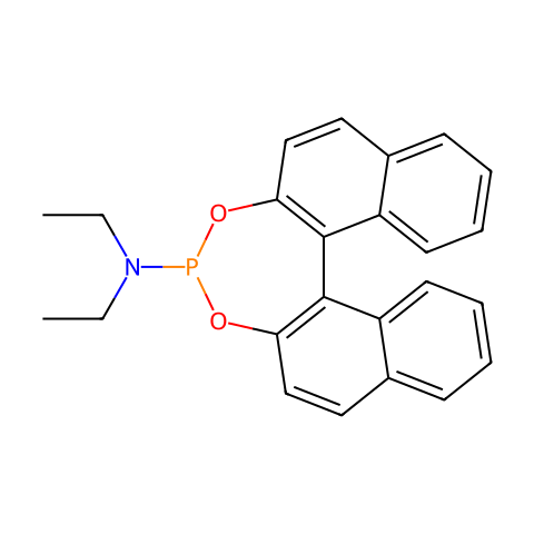 (S)-(+)-(3,5-二氧杂-4-磷杂环庚二烯并[2,1-a:3,4-a']二萘-4-基)二乙胺结构图