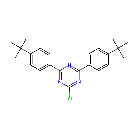 2,4-双[4-(叔丁基)苯基]-6-氯-1,3,5-三嗪结构图