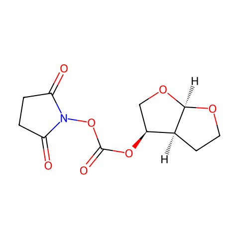 [（3R，3aS，6aR）-羟基六氢呋喃[2,3-b]呋喃基琥珀酰亚胺基碳酸酯结构图