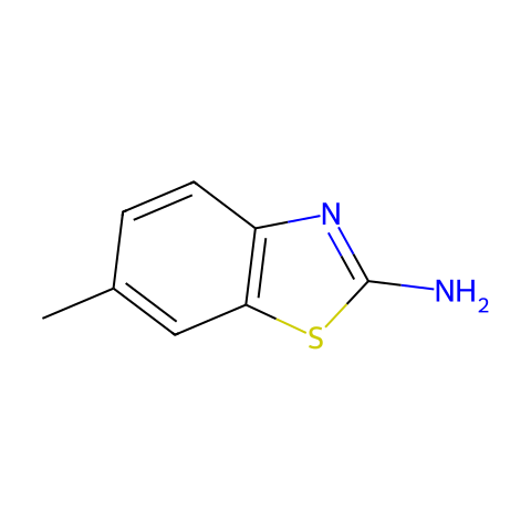 2-氨基-6-甲基苯并噻唑结构图