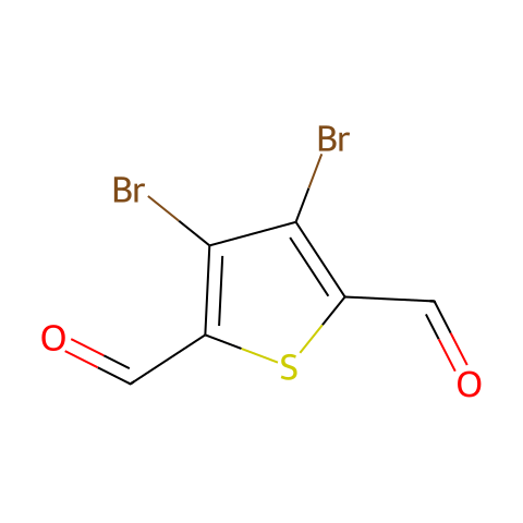 3,4-二溴噻吩-2,5-二甲醛结构图