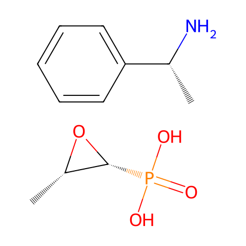 磷霉素 (R)-1-苯乙胺盐结构图