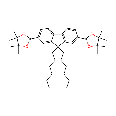 2,7-双(4,4,5,5-四甲基-1,3,2-二氧硼戊环-2-基)-9,9-二己基芴结构图
