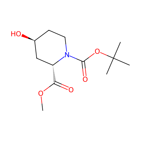 (2S,4S)-1-tert-Butyl 2-methyl-4-hydroxypiperidine-1,2-dicarboxylate结构图