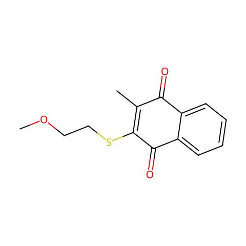 2-[(2-Methoxyethyl)thio]-3-methyl-1,4-napthalenedione结构图