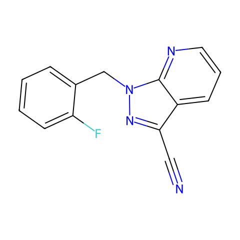 1-(2-Fluorobenzyl)-1H-pyrazolo[3,4-b]pyridine-3-carbonitrile结构图