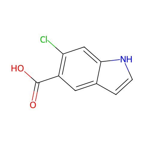 6-氯-1H-吲哚-5-羧酸结构图