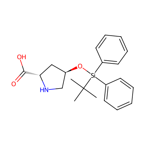 反-4-(叔丁基二苯基硅氧基)-L-脯氨酸结构图