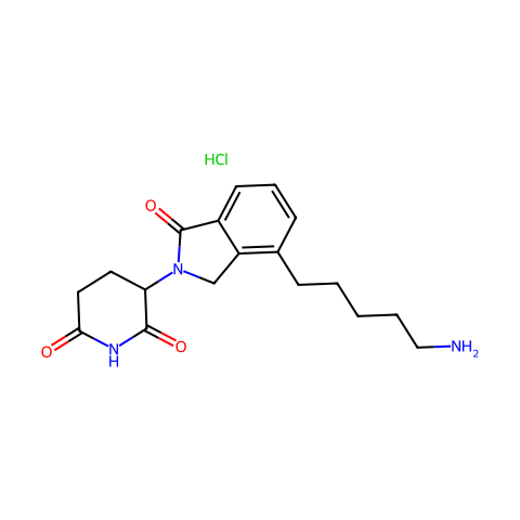 3-(4-(5-氨基戊基)-1-氧代异吲哚啉-2-基)哌啶-2,6-二酮盐酸盐结构图