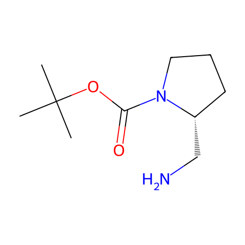 (R)-2-(氨甲基)-1-BOC-吡咯烷结构图